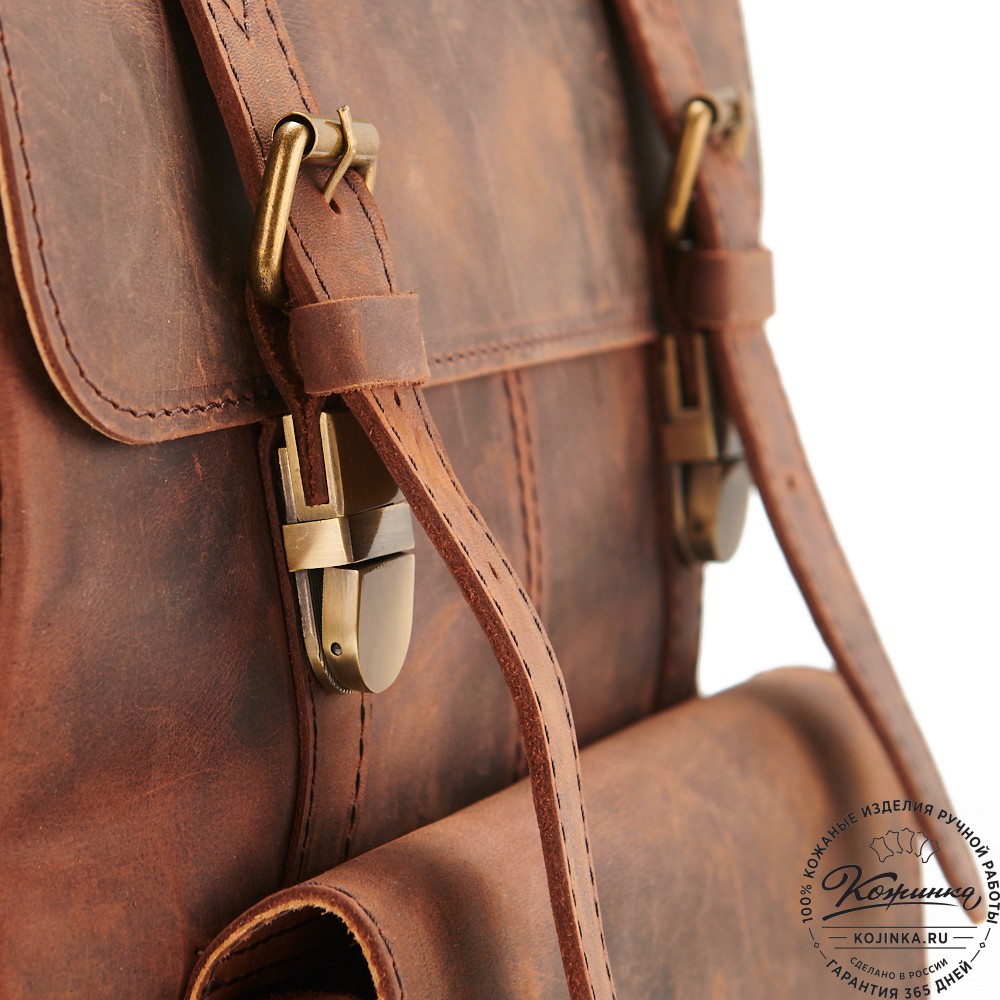 Кожаный рюкзак "Индиго" (тёмно-коричневый крейзи)